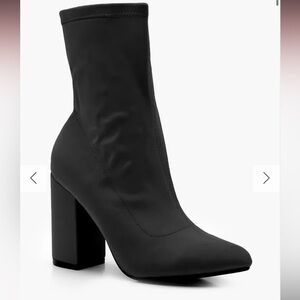 Boohoo black sock booties